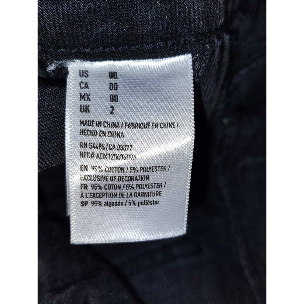 American Eagle Black Denim Mini Skirt Raw Fray Hem 5-Pocket Size 00 Very Good... - Picture 7 of 8